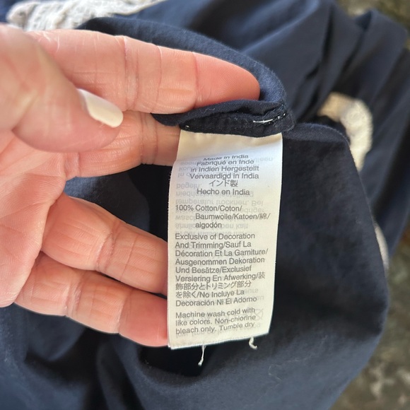 J. Crew 100% Cotton Embellished Tunic Swim Cover. Lightweight. Nautical. Coastal - Picture 7 of 11